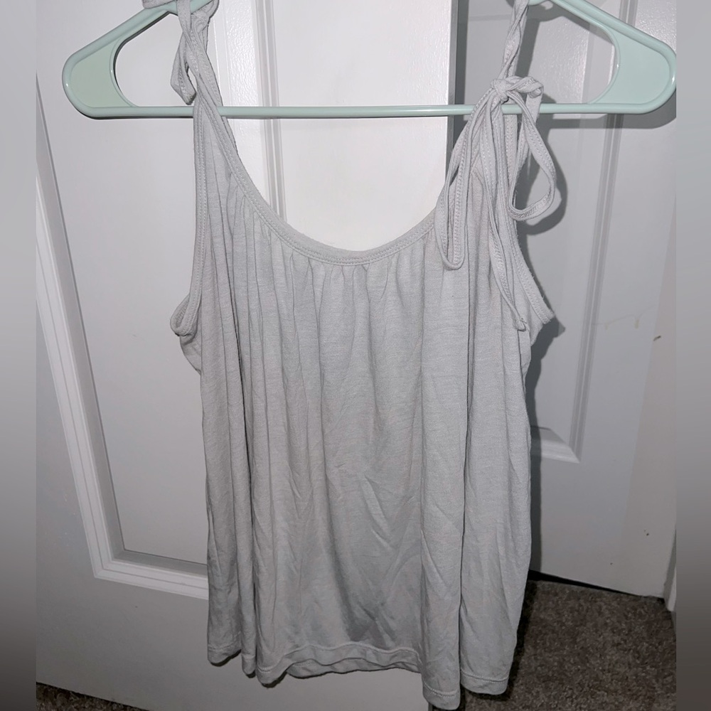 Madewell Light Blue Shoulder Bow Tie Tank Top Shirt size Large L